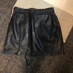 black leather skirt